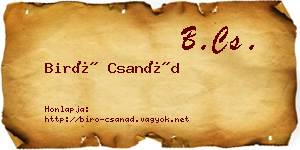 Biró Csanád névjegykártya
