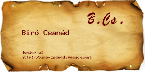Biró Csanád névjegykártya